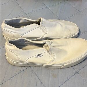 Vans Women’s Classic White Slip-On Sneakers